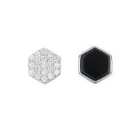 Cubic Zirconia Micro Pave Sterling Silver Náušnice, 925 Sterling Silver, micro vydláždit kubické zirkony & pro ženy, více barev na výběr, 6.50x6mm, Prodáno By PC