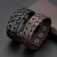 PU Cord Armband, med Zink Alloy, Unisex, fler färger för val, Längd Ca 9.25 inch, Säljs av PC