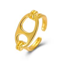 Messing Fingerring, goldfarben plattiert, Modeschmuck & für Frau, keine, 18mm, verkauft von PC