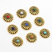 Fashion Dekoration Blomster, Zinc Alloy, med Resin, Daisy, antik guld farve forgyldt, du kan DIY, flere farver til valg, nikkel, bly & cadmium fri, 19mm, Ca. 15pc'er/Bag, Solgt af Bag