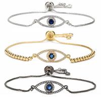 Evil Eye Smycken Armband, Mässing, med Terylene Cord & Shell, plated, Unisex & olika stilar för val & micro bana cubic zirconia, fler färger för val, nickel, bly och kadmium gratis, 25mm, Längd 16-21 cm, Säljs av PC