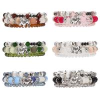 Pulsera Wrap, aleación de zinc, con Cuentas de vidrio & Cristal & Acrílico, Ajustable & multicapa & para mujer, más colores para la opción, libre de níquel, plomo & cadmio, longitud aproximado 6.69 Inch, Vendido por UD