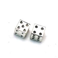 Sinc Alloy Pendants, dice, dath airgid antique plátáilte, DIY, 7.20x7.20x7.20mm, Díolta De réir PC