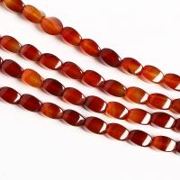 Naturlig röd agat pärlor, Red Agate, DIY, röd, 8x12mm, Såld Per Ca 38 cm Strand