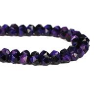 Contas de olho de tigre, Rhombus, DIY & facetada, roxo, 8mm, Aprox 43PCs/Strand, vendido por Strand