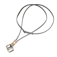 Collier Cordon, alliage de zinc, avec cuir PU, cube, Placage, unisexe & creux, plus de couleurs à choisir, 50x20mm, Longueur Environ 31.5 pouce, Vendu par PC