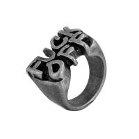 Anillo de dedo de Titantium Acero, Partículas de acero, Carta del alfabeto, Tallado, diverso tamaño para la opción & para hombre, color original, Vendido por UD