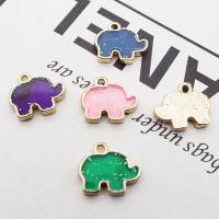 Zink-Legierung-Emaille-Anhänger, Zinklegierung, Elephant, DIY, keine, frei von Nickel, Blei & Kadmium, 14x16mm, 10PCs/Tasche, verkauft von Tasche