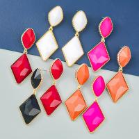 Resin Earring Zinc Alloy with Resin gold color plated fashion jewelry & for woman Sold By Pair