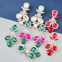 Rhinestone Earring Zinc Alloy plated fashion jewelry & for woman & with glass rhinestone & with rhinestone Sold By Pair