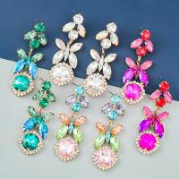 Rhinestone Earring Zinc Alloy plated fashion jewelry & for woman & with glass rhinestone & with rhinestone Sold By Pair