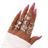 Zinklegering Ring Set, Zinc Alloy, plated, mode sieraden & voor vrouw & hol, meer kleuren voor de keuze, 1.6-1.7cm, Verkocht door Stel