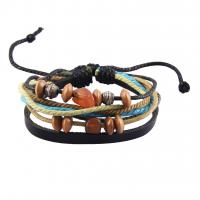 PU Schnur Armbänder, PU Leder, mit Holz, Modeschmuck & mehrschichtig & unisex, keine, 60x7mm, verkauft von PC