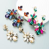 Rhinestone Earring Zinc Alloy with Glass Rhinestone fashion jewelry & for woman nickel lead & cadmium free Sold By Pair