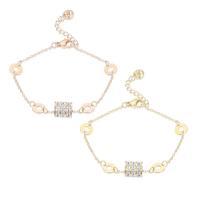 Acier titane bracelet, avec 5cm chaînes de rallonge, pilier, bijoux de mode & réglable & pour femme & avec strass, plus de couleurs à choisir, Diamètre intérieur:Environ 55mm, Longueur 14 cm, Vendu par PC