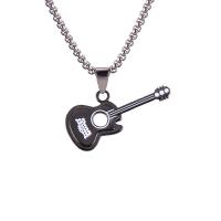 Collana in acciaio inossidabile, 304 acciaio inox, with lega in zinco, chitarra, unisex & smalto, nessuno, 40x17mm, Lunghezza 70 cm, Venduto da PC