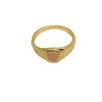 Zinc Alloy fingerring, forgyldt, for kvinde & emalje, flere farver til valg, 17.70mm, Solgt af PC