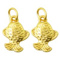 Zinklegering Animal Hangers, Zinc Alloy, Vis, gold plated, DIY & zwart maken, 16x12mm, Gat:Ca 4mm, Verkocht door PC