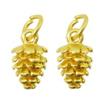 Cink ötvözet Medálok, Pinecone, arany színű aranyozott, DIY & megfeketedik, 11x6.50mm, Lyuk:Kb 4mm, Által értékesített PC