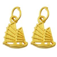 Zinklegering Hangers, Zinc Alloy, Sail Boat, gold plated, DIY, 12x9mm, Gat:Ca 4mm, Verkocht door PC