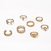 Zinklegering Ring Set, Zinc Alloy, met ABS kunststof parel, gold plated, 8 stuks & mode sieraden & voor vrouw, gouden, Verkocht door Stel