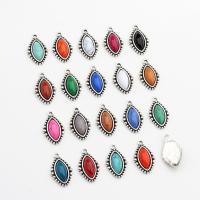 Resin vedhæng, Zinc Alloy, med Resin, Horse Eye, antik sølv farve forgyldt, Unisex, flere farver til valg, nikkel, bly & cadmium fri, 15x24mm, Ca. 10pc'er/Bag, Solgt af Bag