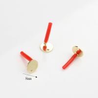 liga de zinco Brinco Stud Component, Roda plana, cromado de cor dourada, DIY, níquel, chumbo e cádmio livre, 8mm, Aprox 10PCs/Bag, vendido por Bag