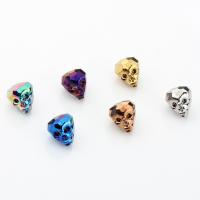 Cink ötvözet Skull Medálok, Koponya, galvanizált, egynemű, több színt a választás, nikkel, ólom és kadmium mentes, 14x13mm, Kb 10PC-k/Bag, Által értékesített Bag