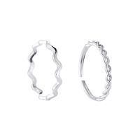 Messing Manschette Fingerring, silberfarben plattiert, verschiedene Stile für Wahl & für Frau, Silberfarbe, frei von Nickel, Blei & Kadmium, 16mm, verkauft von PC