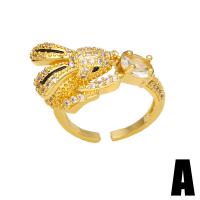 Cubi Circonia Micro Pave anello in ottone, color oro di alta qualità placcati, stili diversi per la scelta & Micro spianare cubic zirconia & per la donna & smalto, dorato, assenza di nichel,piombo&cadmio, 12mm, Venduto da PC