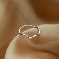 Mässing Finger Ring, silver pläterad, för kvinna, silver, nickel, bly och kadmium gratis, 13mm, Säljs av PC