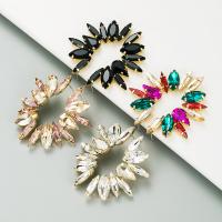 Rhinestone Earring Zinc Alloy fashion jewelry & for woman & with rhinestone nickel lead & cadmium free Sold By Pair