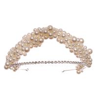 Diadema, lega in zinco, Corona, placcato, per la sposa & con perla di plastica & con zirconi cubici, colore originale, 350x55mm, Venduto da PC