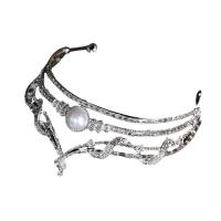 Tiara's, Zinc Alloy, Kroon, plated, voor bruids & verschillende stijlen voor de keuze & met kunststof parel & met strass, meer kleuren voor de keuze, 310x59mm, Verkocht door PC