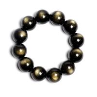 Gemstone Bracciali, Oro Obsidian, Cerchio, unisex & formato differente per scelta, Lunghezza Appross. 6.8-7.8 pollice, Venduto da PC