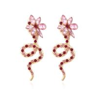 Rhinestone Earring Zinc Alloy fashion jewelry & for woman & with rhinestone nickel lead & cadmium free Sold By Pair