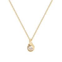 Collier en laiton cubique Zircon Micro Pave, avec 6.4cm chaînes de rallonge, fade et jamais plaqué de haute qualité, bijoux de mode & pavé de micro zircon & pour femme, doré, Longueur 42 cm, Vendu par PC