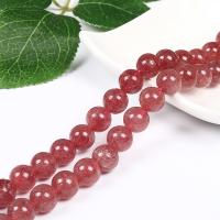 Natuurlijke Quartz sieraden kralen, Strawberry Quartz, Ronde, DIY, roze, 10mm, Per verkocht Ca 38 cm Strand