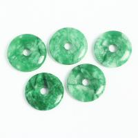 jade Pendentif, beignet, unisexe, vert, 25x4.60mm, Vendu par PC