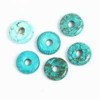 Pendants Gemstone Jewelry, Turquoise Gorm Sintéiseach, Donut, unisex, gorm, 14.50x3.80mm, Díolta De réir PC