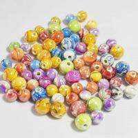 Spray Painted Acrylic Beads Round stoving varnish DIY mixed colors Sold By Bag