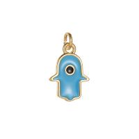 Evil Eye Hängen, Mässing, Evil Eye Hamsa, 14K guldpläterad, Unisex & emalj, fler färger för val, nickel, bly och kadmium gratis, 9x13mm, Säljs av PC