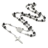 Rosary kaulakoru, 304 Stainless Steel, kanssa Sinkkiseos, Ylittää, Galvaaninen pinnoitus, Unisex, 6mm, Pituus 27.56 tuuma, Myymät PC