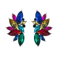 Rhinestone Earring Zinc Alloy fashion jewelry & for woman & with rhinestone nickel lead & cadmium free Sold By Pair