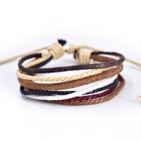 Bracciale in cuoio, corda in pelle di vitello, fatto a mano, Bracciale intrecciato & unisex, colori misti, 170mm, Venduto da PC