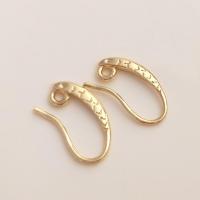 Brass Hook slangetje, Messing, gold plated, DIY, 17x2mm, Verkocht door pair