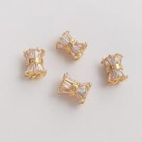 Χάντρες Brass Spacer, Cubic Zirconia, με Ορείχαλκος, Flat Γύρος, χρώμα επίχρυσο, DIY & μικρο ανοίξει κυβικά ζιρκονία, 8x6.50mm, Sold Με PC