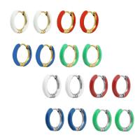 Huggie Anneau d'oreille, Acier inoxydable 304, bijoux de mode & pour femme, plus de couleurs à choisir, 15*14mm, Vendu par paire