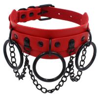 Mode Choker halsband, PU, med aluminium kedja & Zink Alloy, plated, mode smycken & Unisex, fler färger för val, 44mm, Längd 43 cm, Säljs av PC