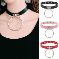 Mode Collier Choker, cuir PU, avec alliage de zinc, poli, bijoux de mode & unisexe, plus de couleurs à choisir, Longueur 42 cm, Vendu par PC